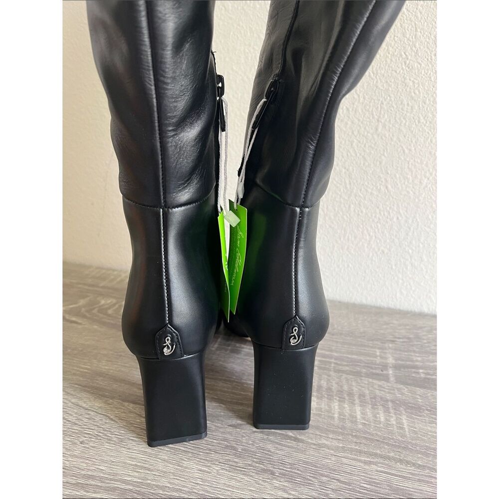 Revolve Sam Edelman Black Leather Sylvia Knee High Heel Boots Women’s 7.5 - Picture 4 of 9